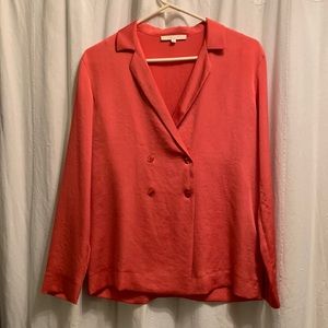Maje silk coral shirt NWOT